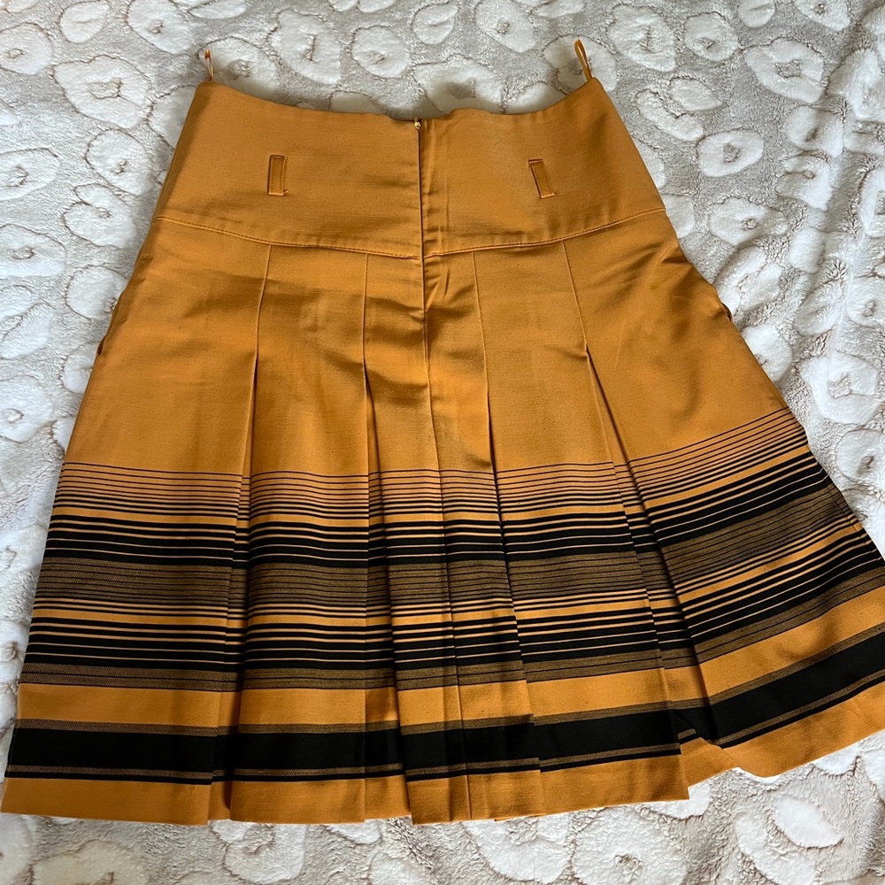 Striped Burnt orange and Black Women's Skirt